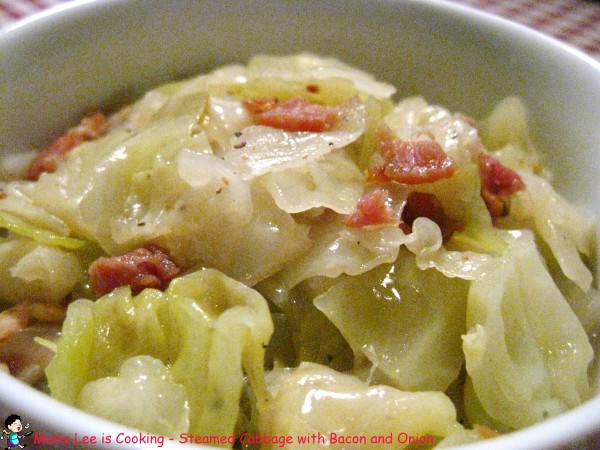 Steamed Cabbage with Bacon and Onion