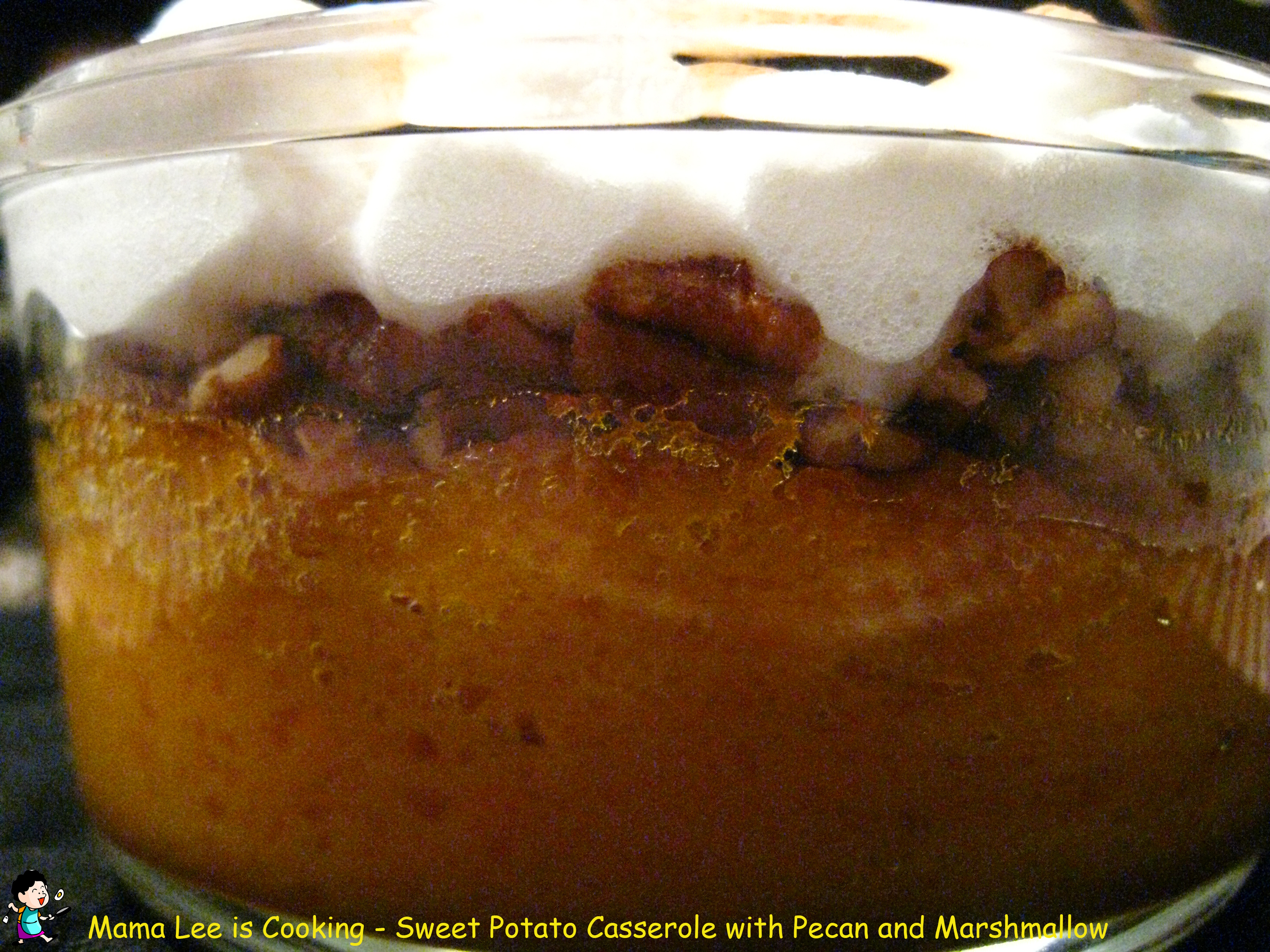 Sweet Potato Casserole with Pecan and Marshmallow