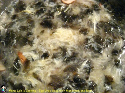 Egg Drop Soup with Mushroom and Nori